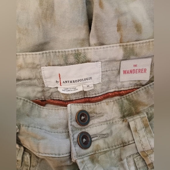 Anthropologie Watercolor The Wanderer Camo Cargo Carpenter Painters Jeans - Picture 7 of 7